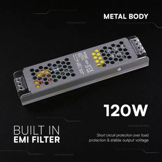 V-TAC LED Power Supply IP20 Power 120W with Output Voltage 12V