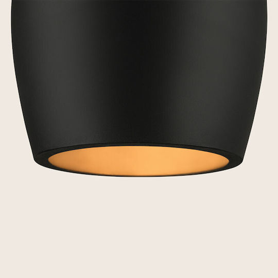 Zambelis Lights Κρεμαστό Φωτιστικό Μαύρο με Ντουί E27 16x16εκ.