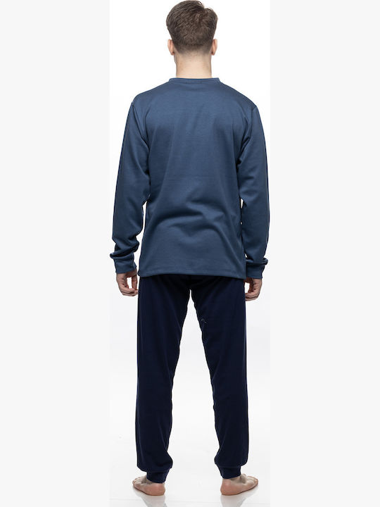 Galaxy Galaxy Herrenpyjamas Winter Baumwolle Blau