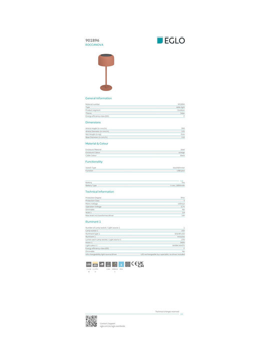 Eglo Außenstehlampe LED 2,8W