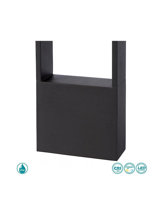 Lucide Lightning Goa Външна Стояща Лампа Малък Пост LED 6.5W с Топло Бяла Светлина IP54 Черна