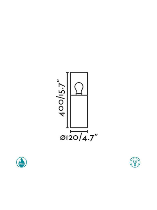 Faro Barcelona Kila Външна Малка Пост Лампа 15W IP65 за Цокъл E27
