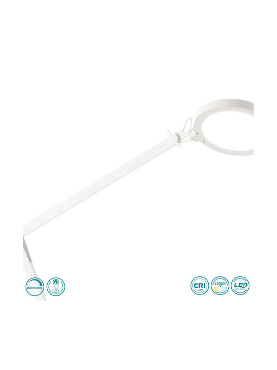 Ideal Lux Futura TL1 LED Office Lamp with Foldable Arm in White Color