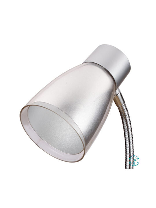 Fan Europe Arkimede Office Lamp with Flexible Arm for Socket E14 in Silver Color