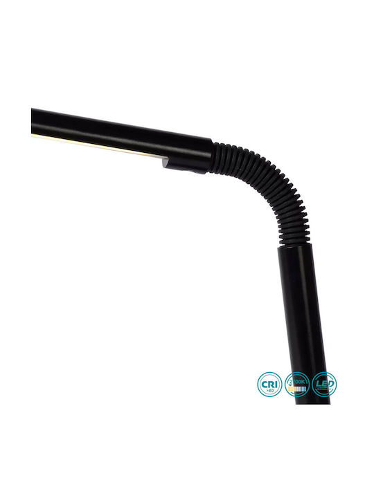 Lucide Lightning Gilly LED Office Lamp with Flexible Arm in Black Color