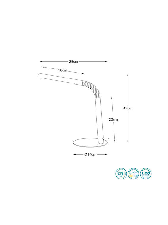 Lucide Lightning Gilly LED Office Lamp with Flexible Arm in Black Color