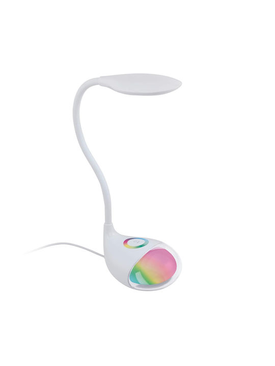 Eglo Cabado LED Office Lamp with Flexible Arm in White Color
