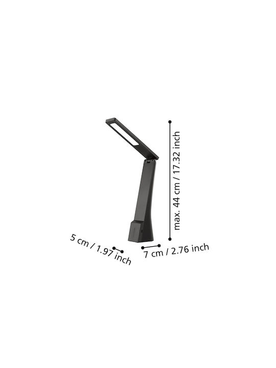 Eglo La Seca Rechargeable LED Office Lamp Foldable in Black Color
