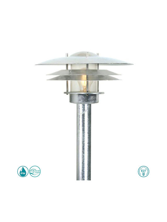 Nordlux Amalienborg Φωτιστικό Κολωνάκι Εξωτερικού Χώρου 15W IP54 για Ντουί E27 Ασημί