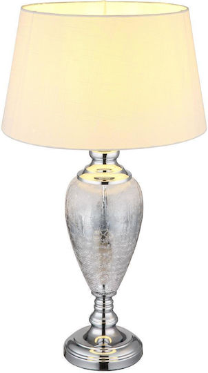 Globo Lighting Metal Table Lamp for Socket E27 with Transparent Shade and Base