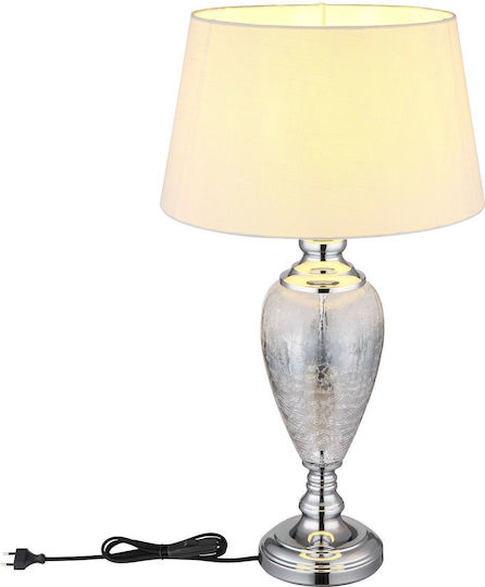 Globo Lighting Metal Table Lamp for Socket E27 with Transparent Shade and Base