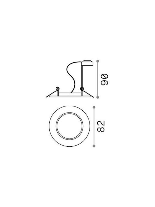 Ideal Lux Swing Στρογγυλό Μεταλλικό Χωνευτό Σποτ με Ντουί GU10 Μπρούτζινο 8.2x8.2εκ. 3τμχ