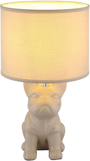 Globo Lighting Πορτατίφ για Ντουί E27 με Μπεζ Καπέλο και Βάση