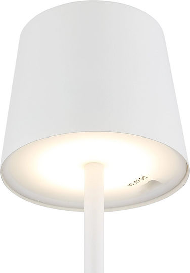 Globo Lighting Μεταλλικό Πορτατίφ LED με Λευκό Καπέλο και Βάση