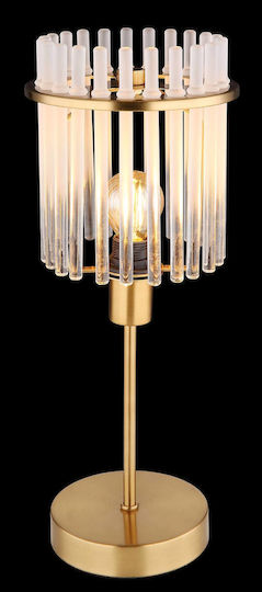 Globo Lighting Metal Table Lamp for Socket E14 with Transparent Shade and Gold Base