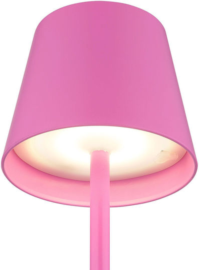 Globo Lighting Metal Table Lamp Led with Pink Shade and Base