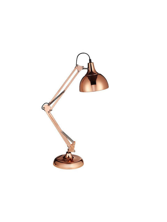 Eglo Borgillio Office Lamp with Foldable Arm for Socket E27 in Copper Color