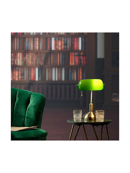 Aca Prestige Office Lamp for Socket E27 in Green Color