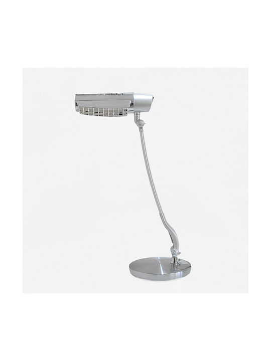Sun Light Schreibtischlampe mit flexiblem Arm für Fassung E27 in Silber Farbe