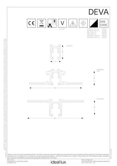 Ideal Lux LED Kommerzielle Lineare Beleuchtung Decke 5W Naturweiß