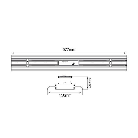 Aca Gramus LED Γραμμικό Φωτιστικό Οροφής 100W Ψυχρό Λευκό