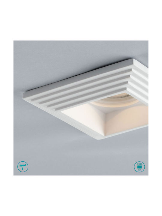Fan Europe Spettroq1 Spot Rotund Din Tencuială Încastrat Cu Dulie GU10 Alb 12.4x12.4cm