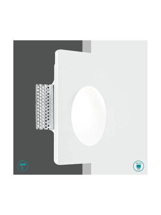 Fan Europe Arielrm1 Spot Honsuit Metalic Paralelogram Cu Dulie GU10 Alb 18x12cm