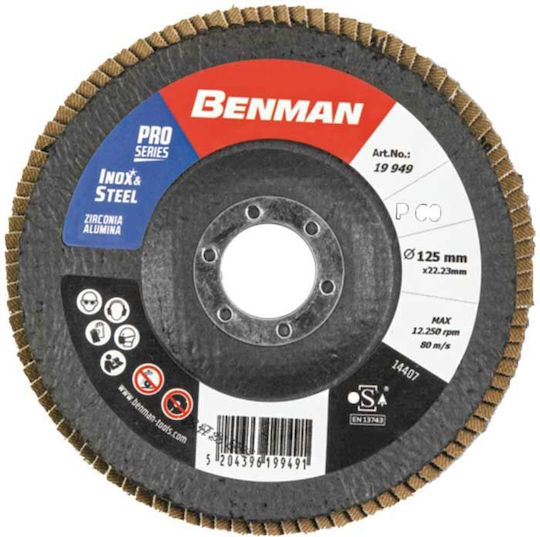 Benman Professional Series Schleifscheibe Metall 125mm Geflügeltes P60 19949