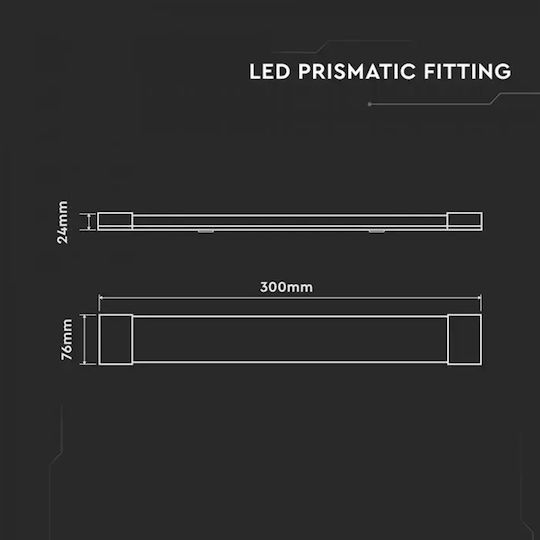 V-TAC LED Линейно Осветително Тяло За Таван 10W Неутрално Бяло IP20 М30xД7.6xВ2.4см