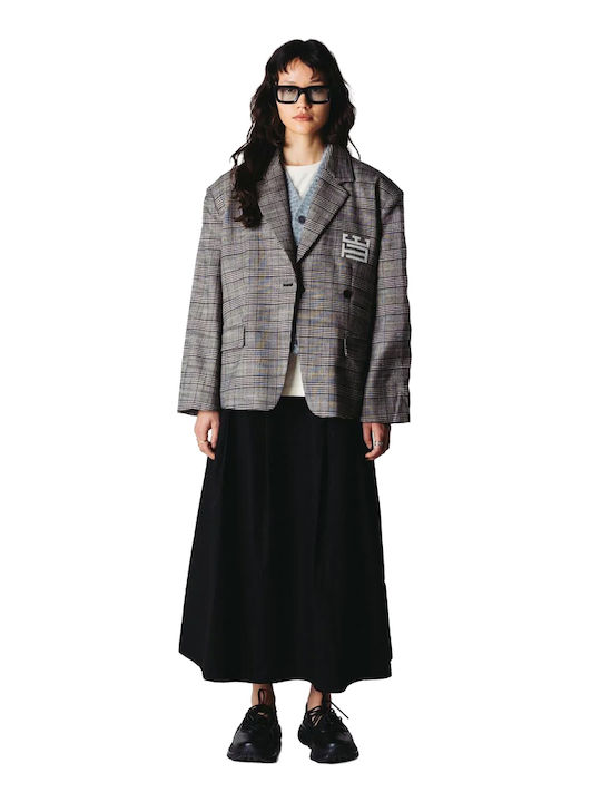 Woodbird Sacou Dama Lung Negru-Bej 2635-900-Black-Grey