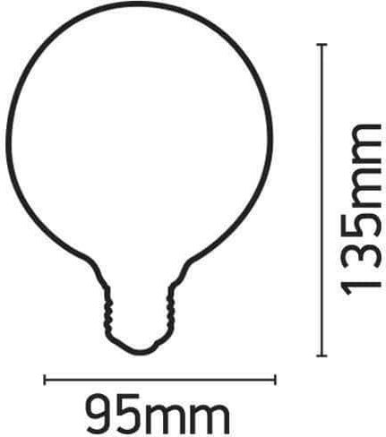 Inlight Λάμπα LED 8W 135mm για Ντουί E27 και Σχήμα G95 Dimmable