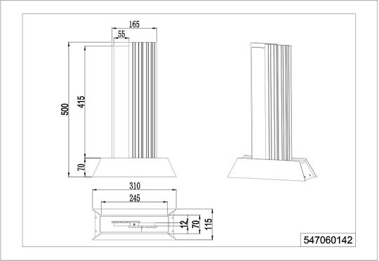Trio Lighting Solar Light Floor Column 11W 1150lm with Warm White Light 3000K IP65 31cmx16.5cmx50cmcm