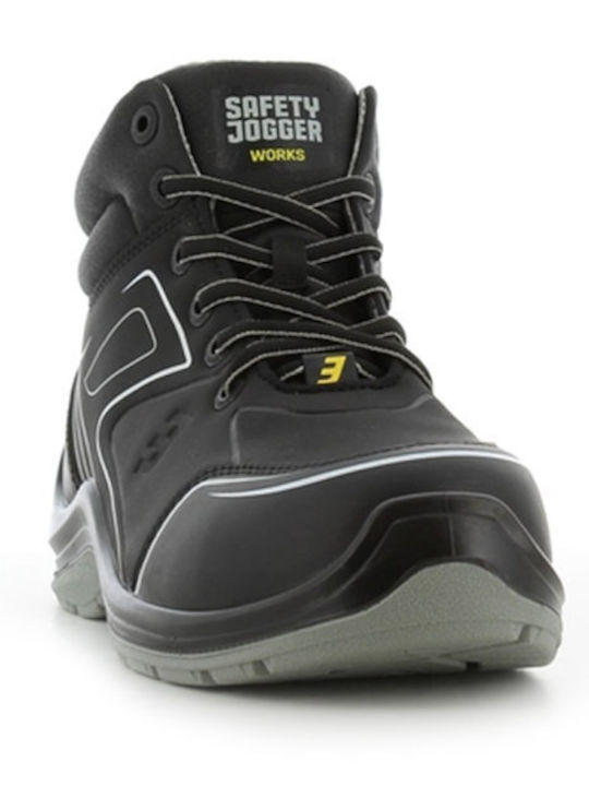 Safety Jogger Safety Boots Black S3S with CI, ESD, Slip Resistance