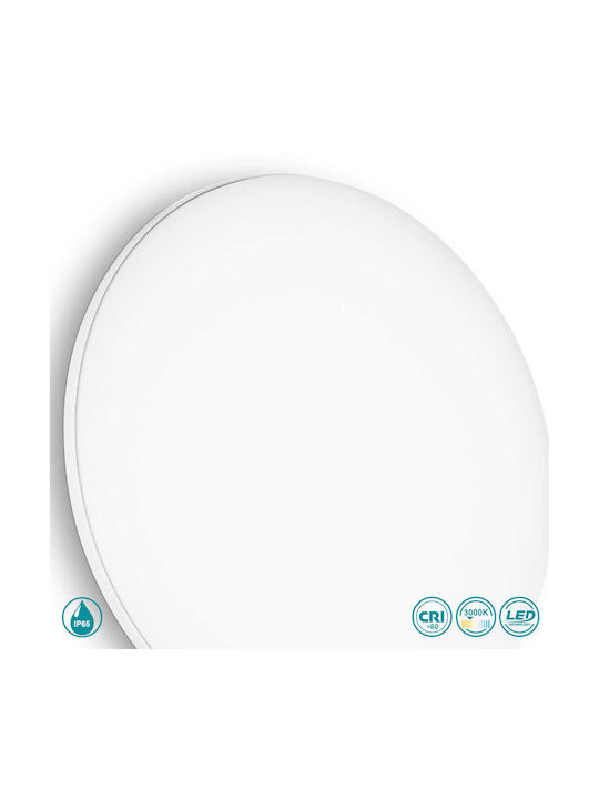 Ideal Lux Mib PL Round Плафониера за Външен Таван с Вградено LED в Бял Цвят 269115