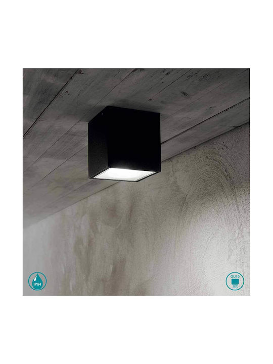 Ideal Lux Плафониера за Външен Таван GU10 в Черен Цвят 251530