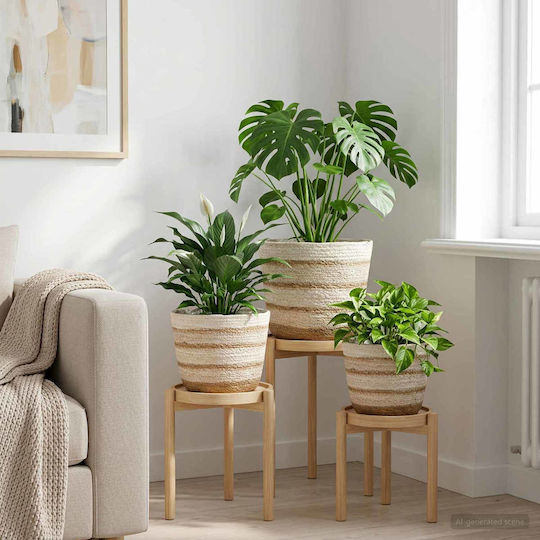 vidaXL Set of 3 White Flower Pots vidaXL Set of 3 White Flower Pots