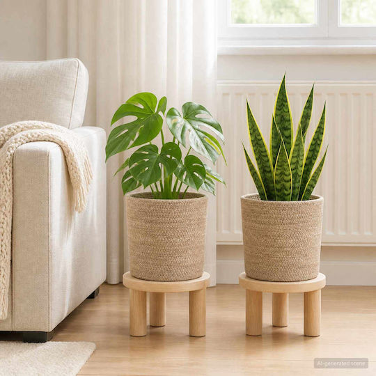 vidaXL Set of 2 Brown Flower Pots vidaXL Set of 2 Brown Flower Pots