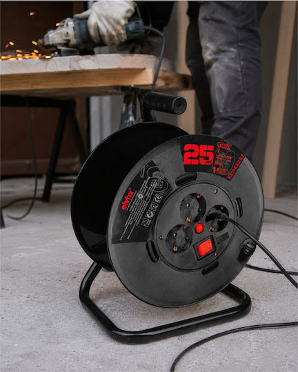Elvhx Extension Reel Cord 25m Black