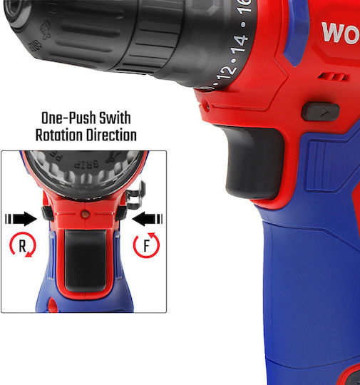 WorkPro WP460203 Двигател За Бормашина На Батерия Безчетков 12V 2x2Ah
