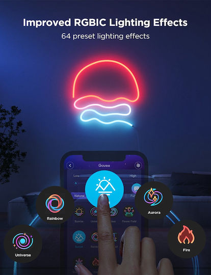 Govee Водоустойчива LED Лента 4м Неон Флекс