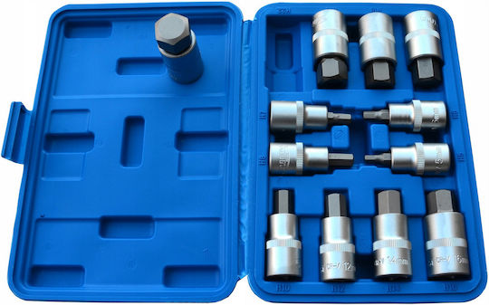 Nüsse Sechskant mit Vierkant-Antrieb HEX, 1/2" Set 12Stück