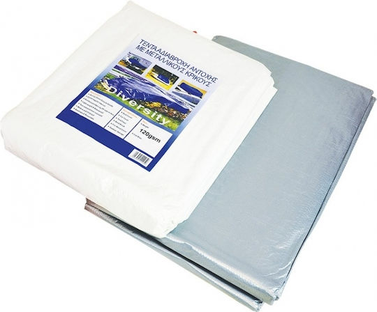 Wasserdicht Plane 120gr/m² 5x3m. Licht Typ Silber