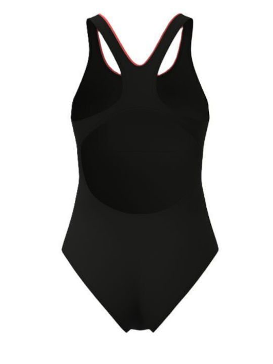 Swim Pro Back Athletic Swimsuit Black-calypso Coral
