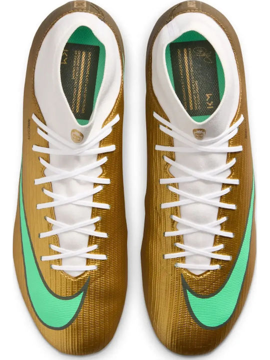 Nike Mercurial Superfly 11 Academy "Kylian Mbappé" FG/MG Ghete Fotbal cu Crampoane Auriu Metalic / Verde Strălucitor