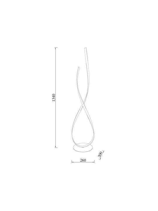 Sun Light LED Stehleuchte H260xB200cm. mit Warmweißem Licht Gold