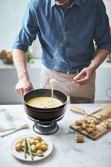 Easylife Fondue-Topf mit Teelicht Keramik Grau Easylife Fondue-Topf mit Teelicht Keramik Grau