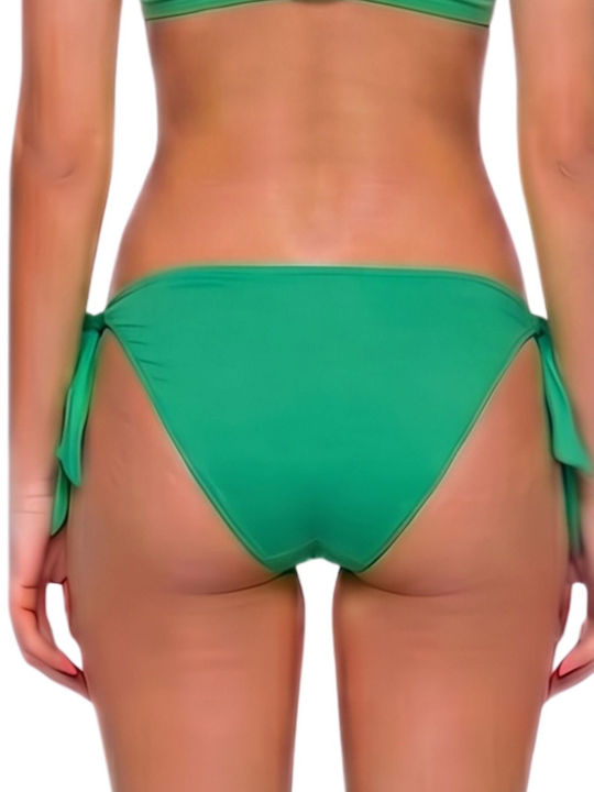 Bikini Slip mit Schnürchen Green