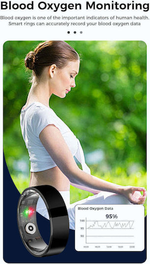 Kyklo Smart Ring Μέγεθος Αδιάβροχο με Παλμογράφο Ασημί