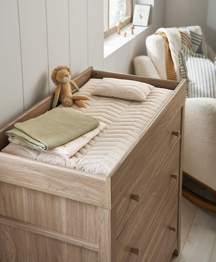 Baby Dresser with 3 Drawers Beige 90x52.8x95cm