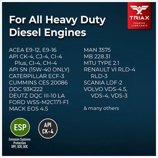Ulei de Motor Camioane Euro 5 Triax Fleet Ultra ESP 10W-40 CK-4 VDS-4 4.73 L